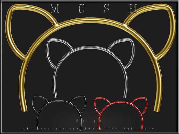 Cat Head band Low-poly 3D model_0