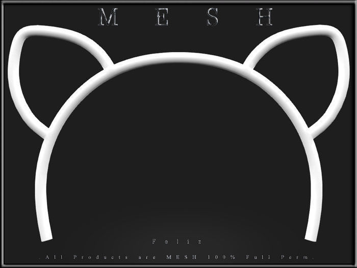 Cat Head band Low-poly 3D model_4