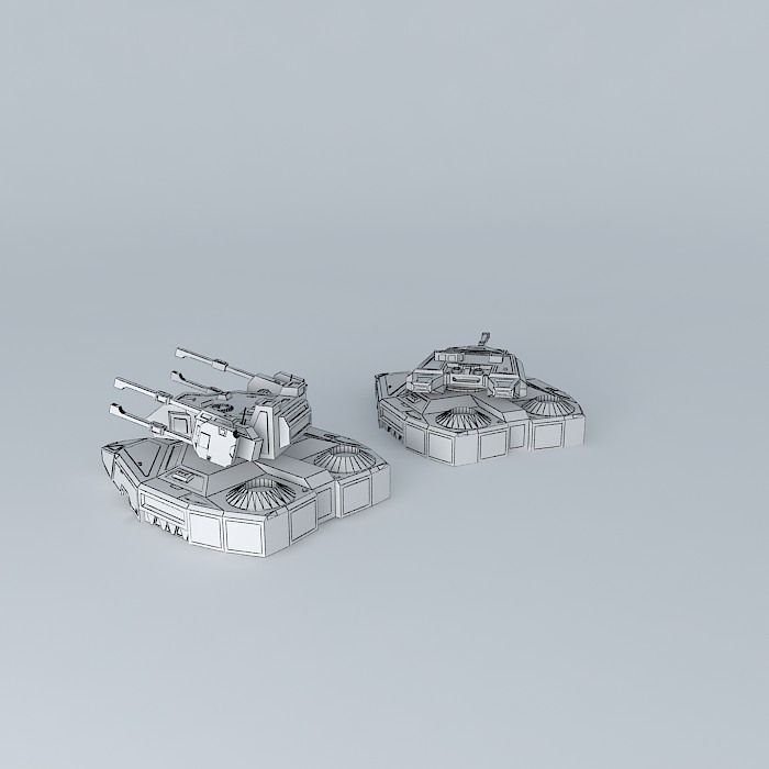 Nemesis Hover Battle Tank + Variant Free 3D model_4