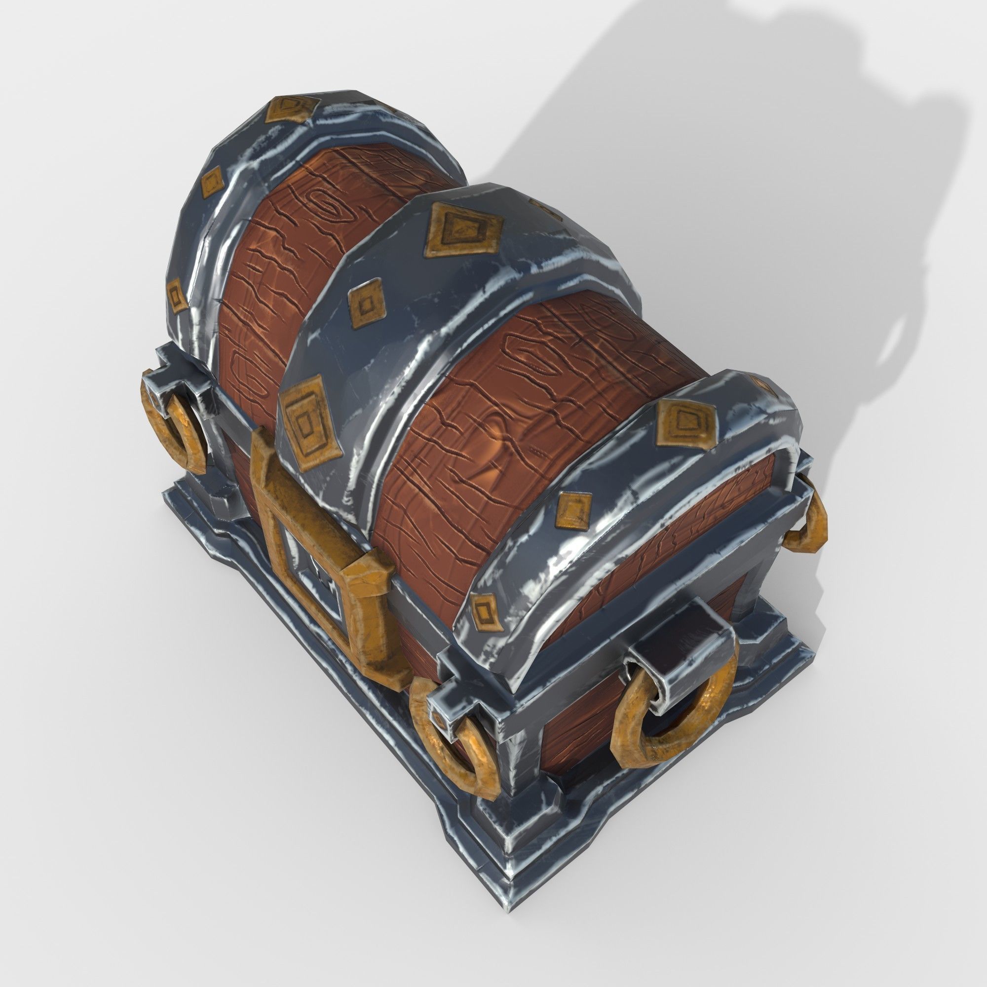 Stylized Treasure Box Low-poly 3D model_5