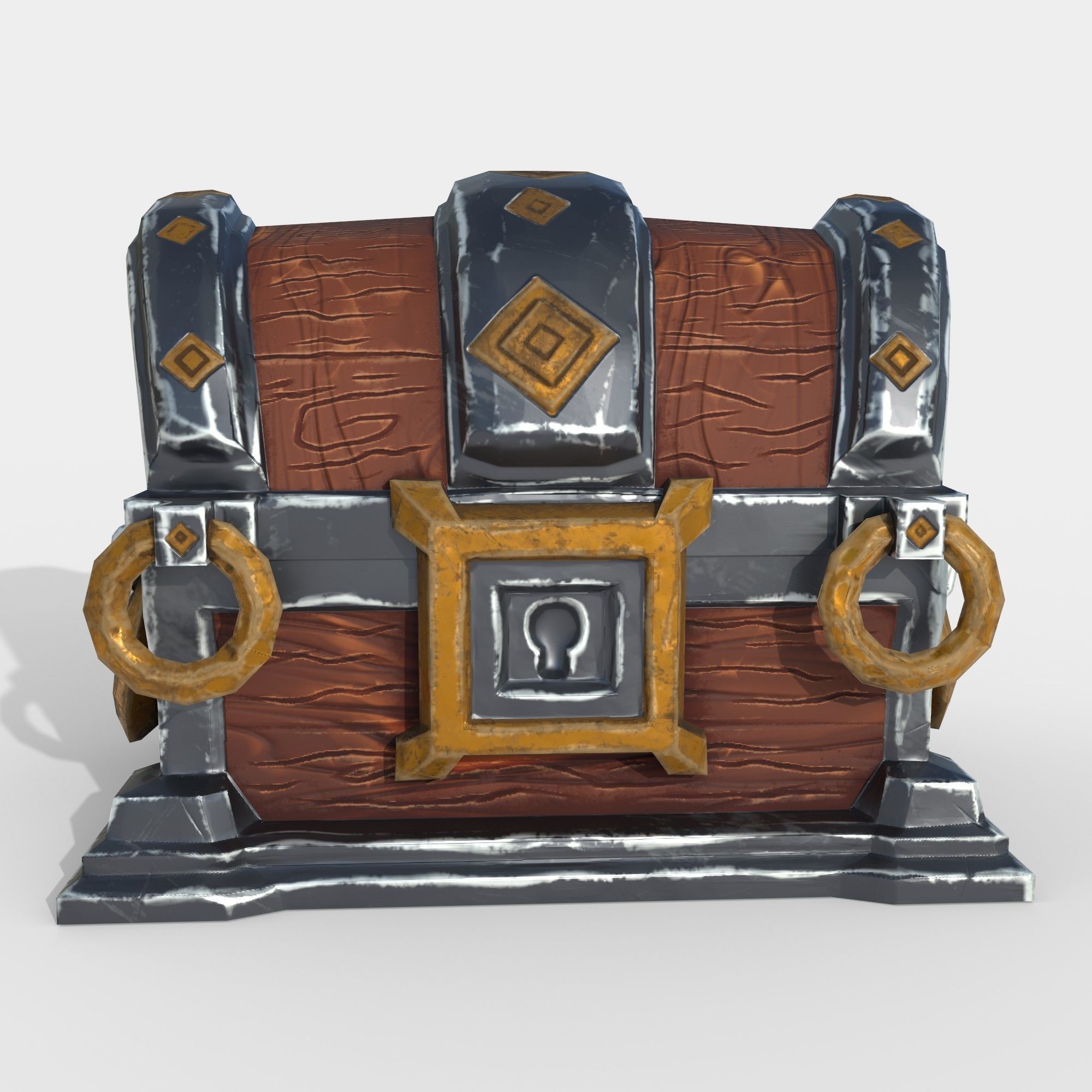 Stylized Treasure Box Low-poly 3D model_4