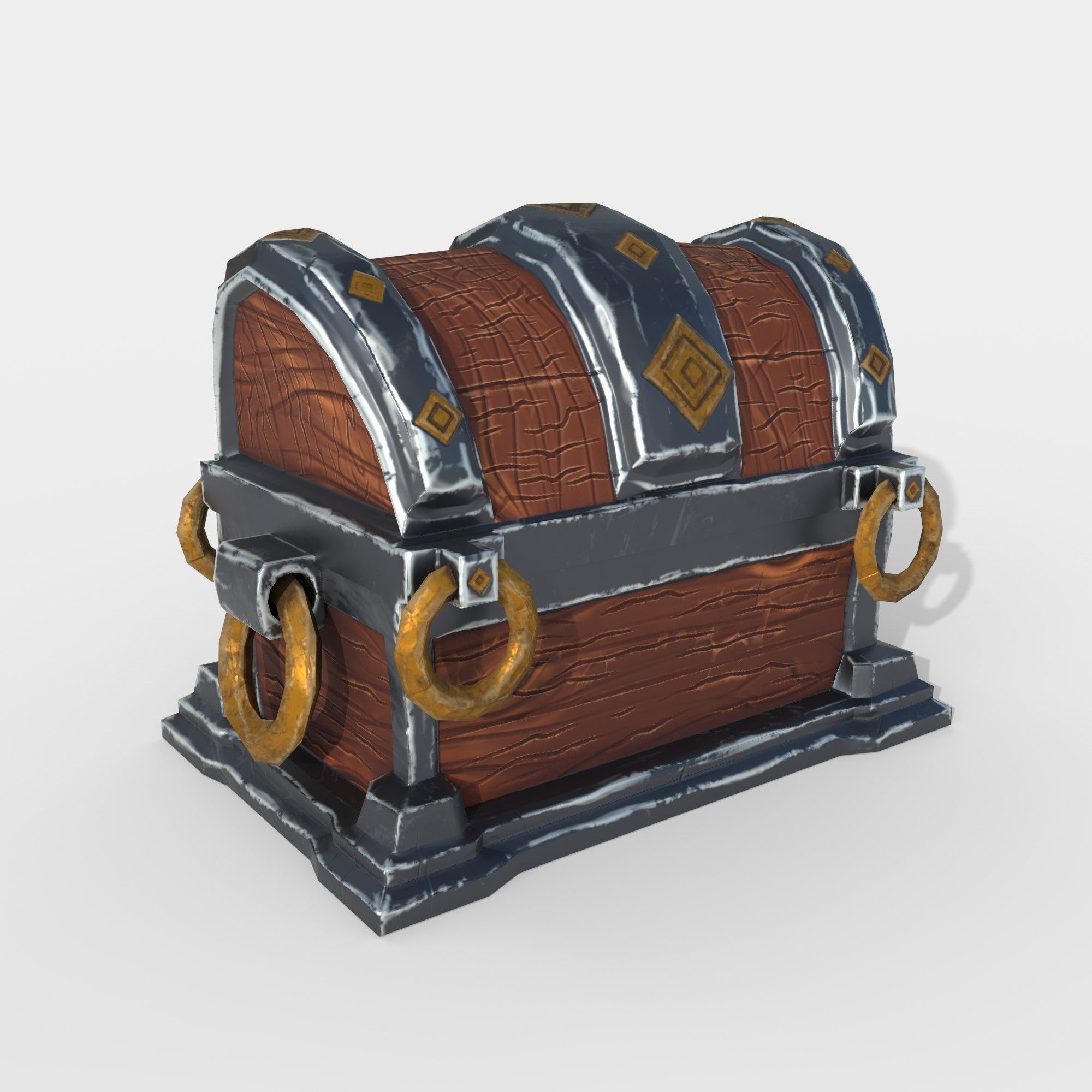Stylized Treasure Box Low-poly 3D model_2
