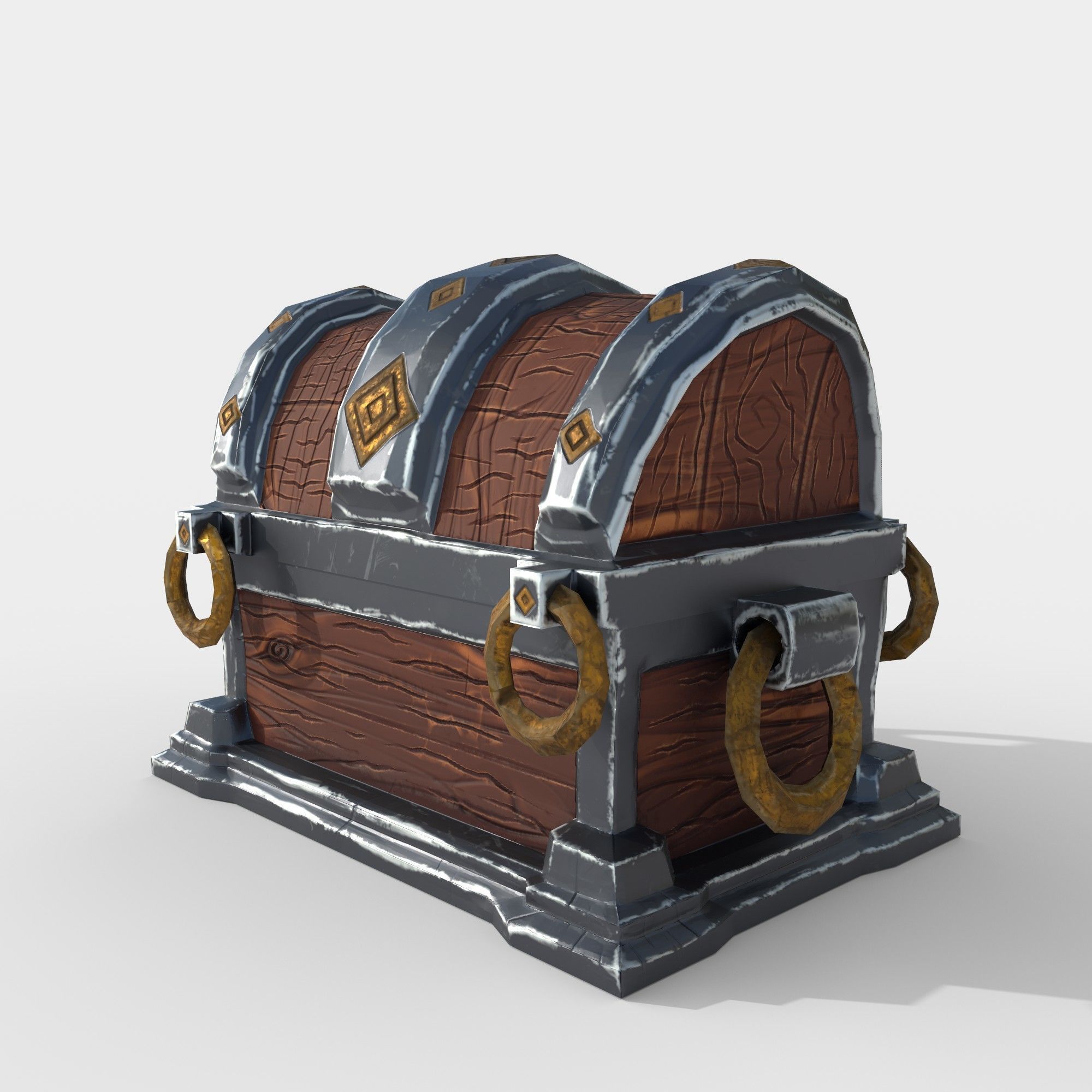 Stylized Treasure Box Low-poly 3D model_3