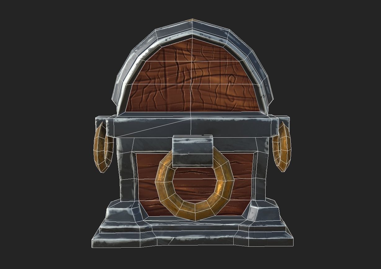 Stylized Treasure Box Low-poly 3D model_8