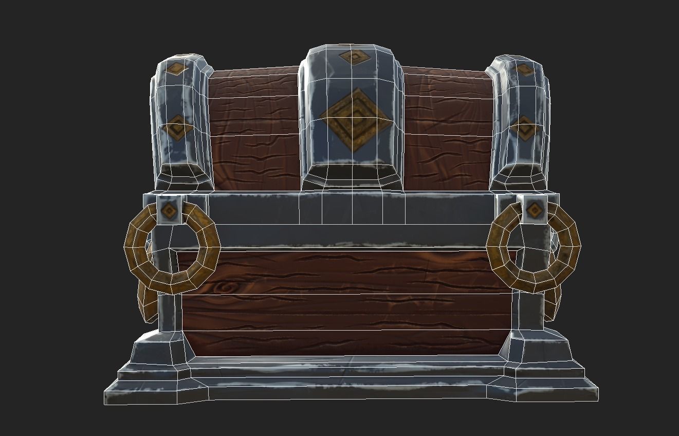Stylized Treasure Box Low-poly 3D model_9