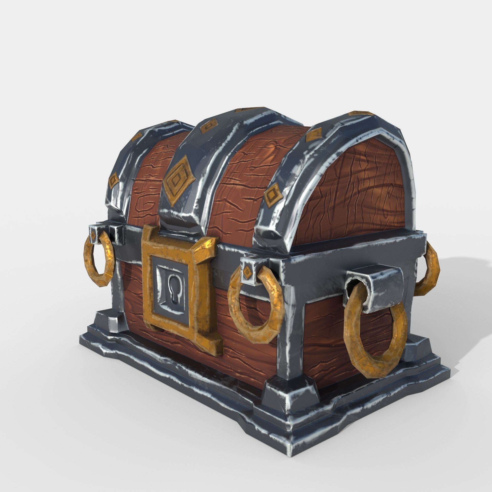 Stylized Treasure Box Low-poly 3D model_1