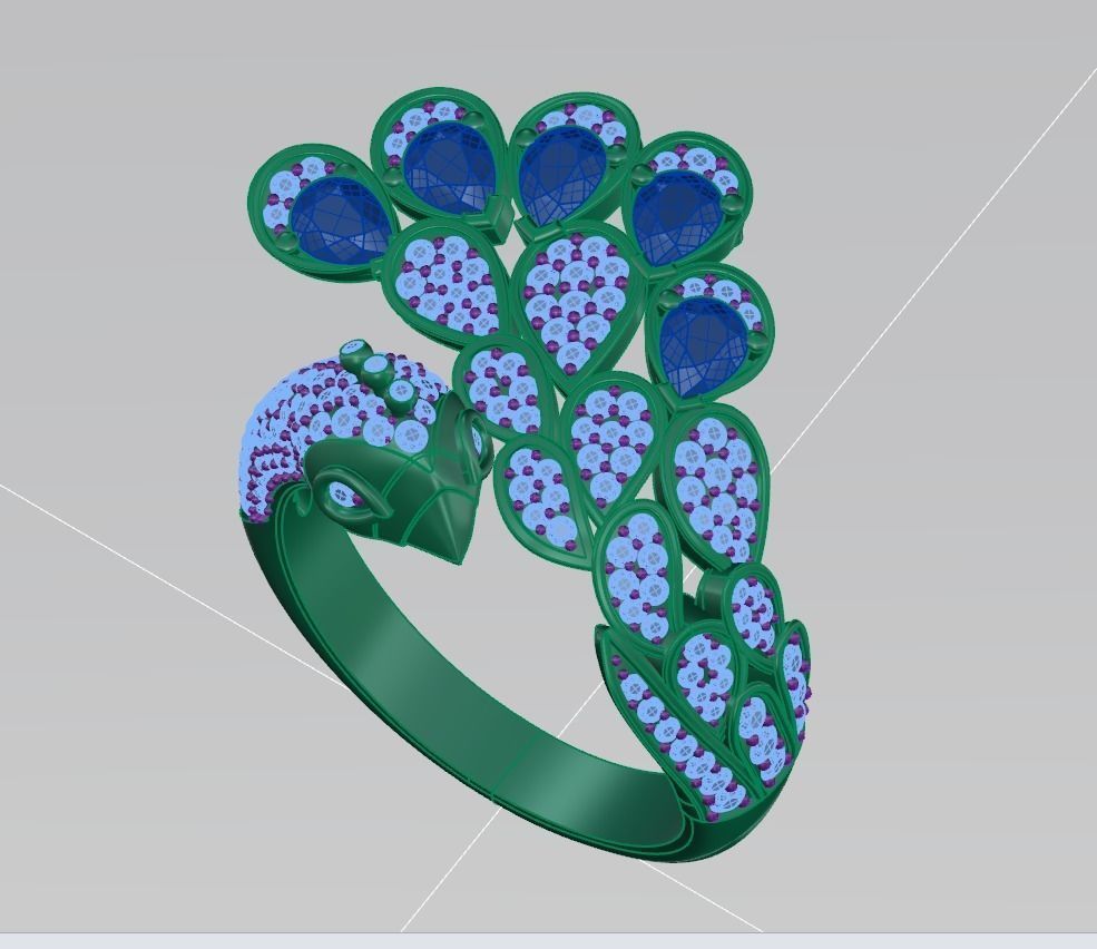 Peacock Ring  3D model_1