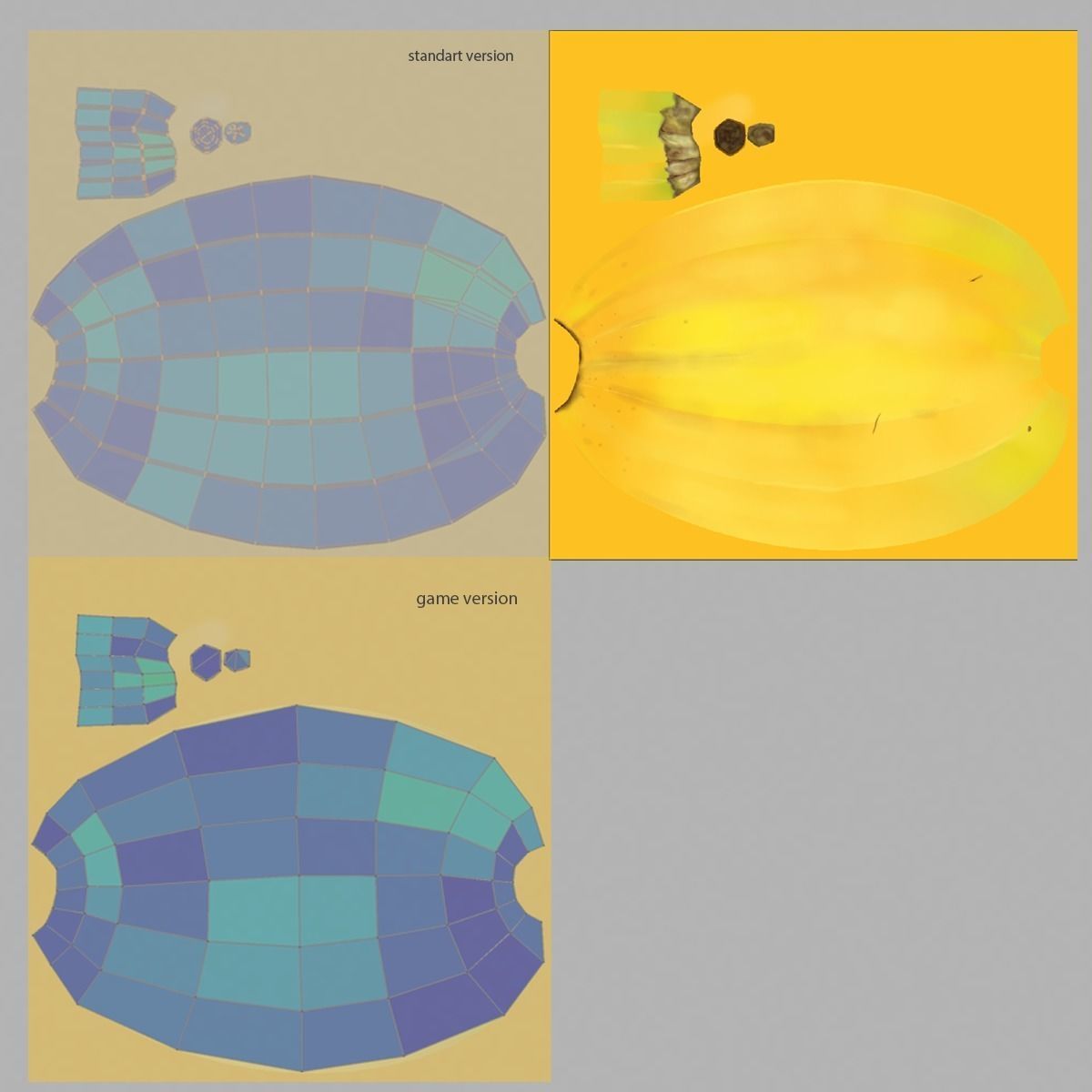 Banana Low-poly 3D model_7