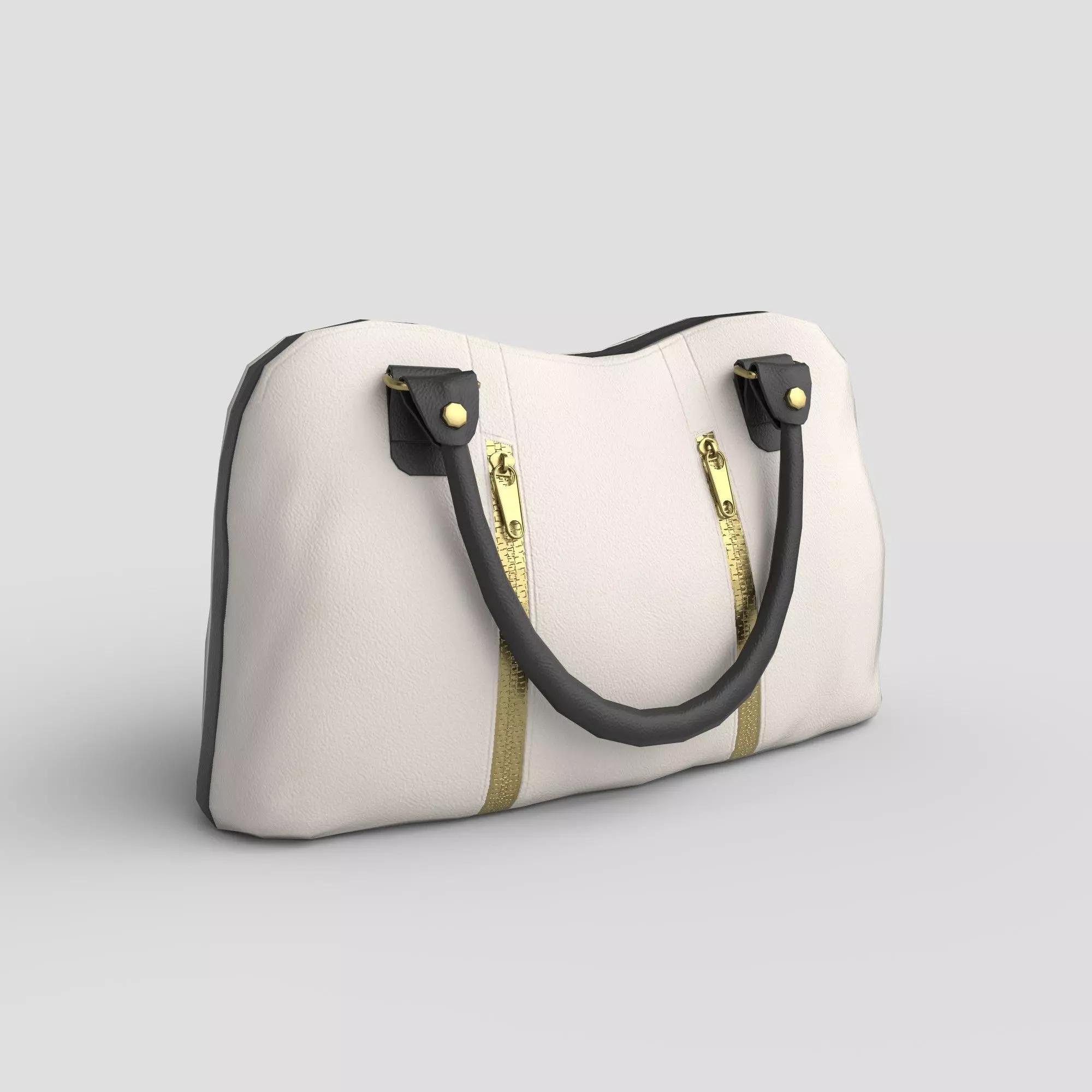 Low-poly Purse handbag with gold handles Low-poly 3D model