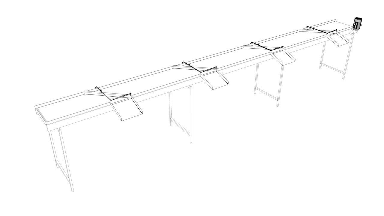 Volume Sorting Conveyor Low-poly 3D model_3