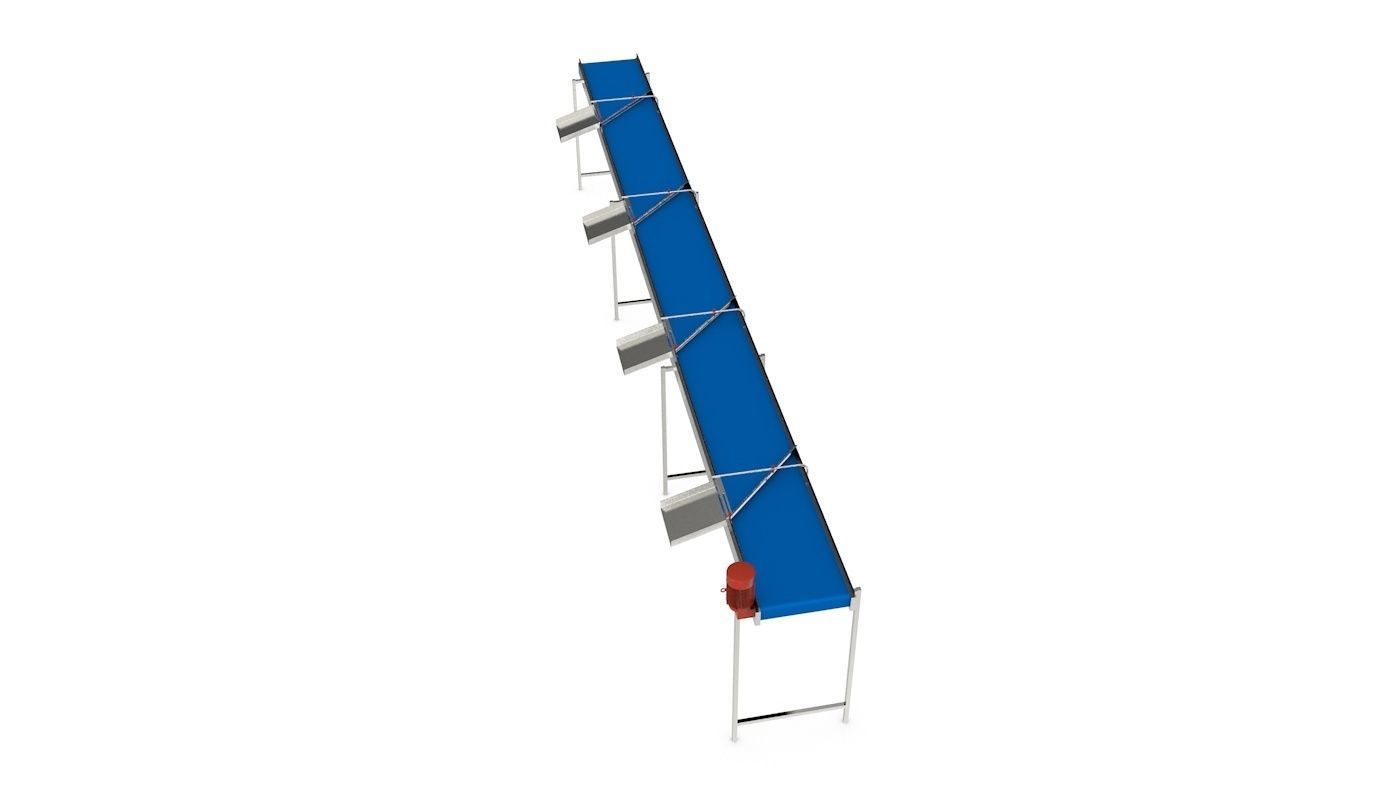 Volume Sorting Conveyor Low-poly 3D model_7