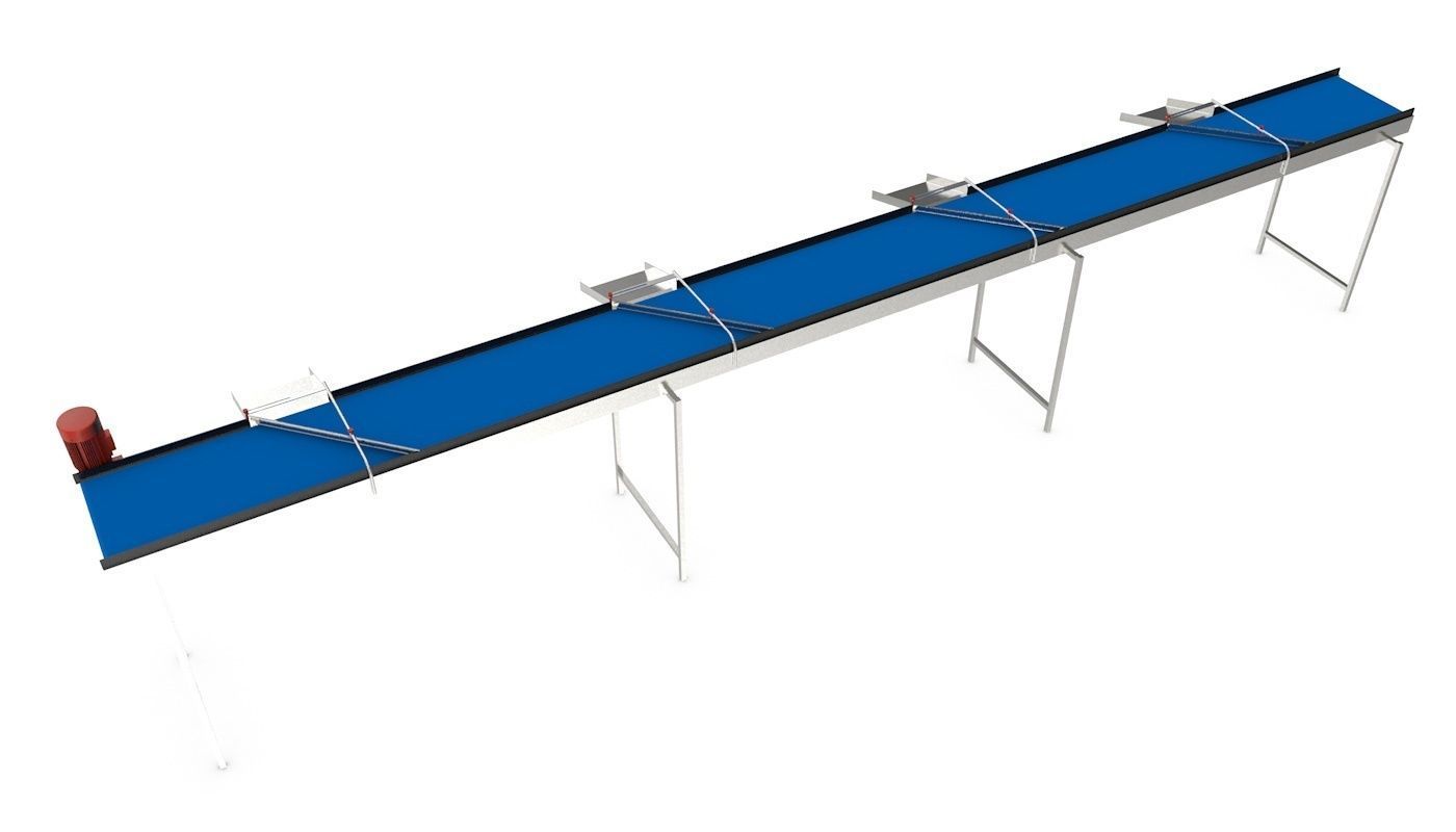 Volume Sorting Conveyor Low-poly 3D model_9