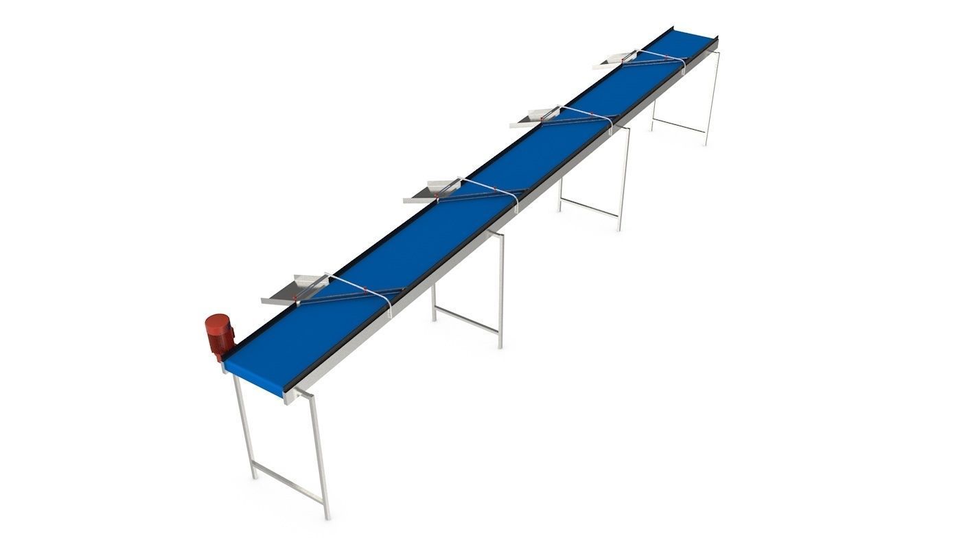 Volume Sorting Conveyor Low-poly 3D model_8
