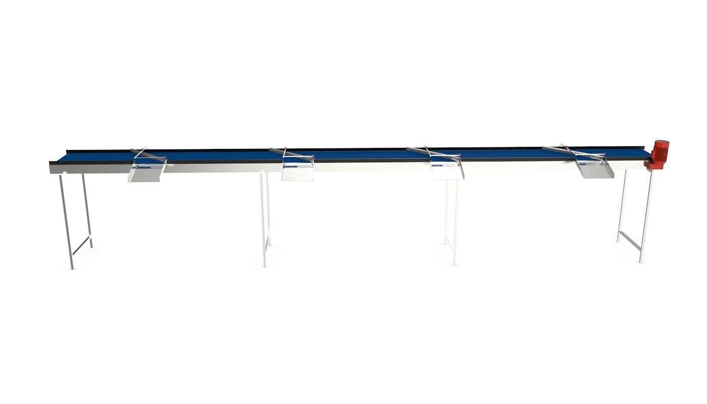 Volume Sorting Conveyor Low-poly 3D model_4