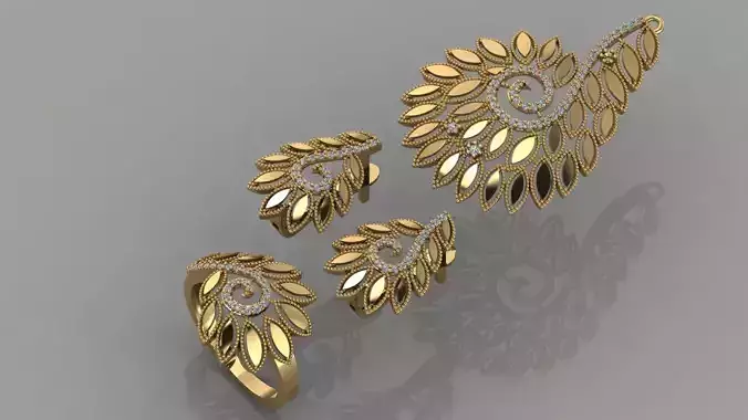 GC GOLD M0061- Diamond gold set 