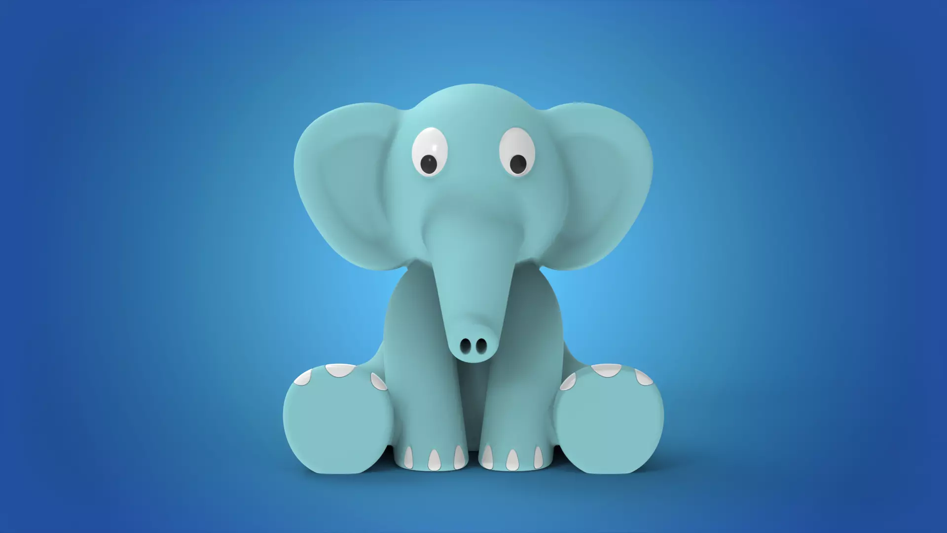 Cute Sitting Baby Elephant 3D print model_0