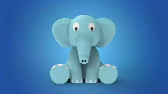 Cute Sitting Baby Elephant