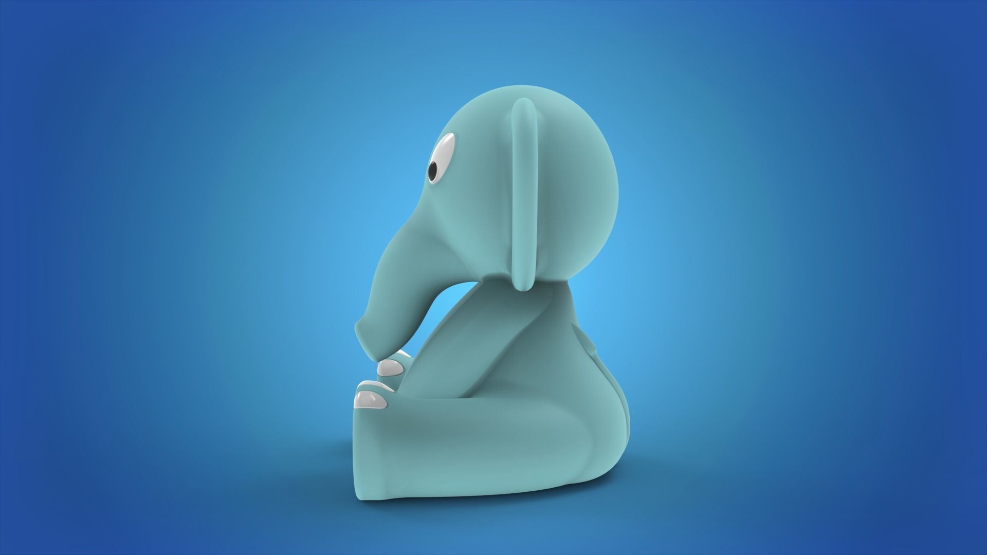 Cute Sitting Baby Elephant 3D print model_3