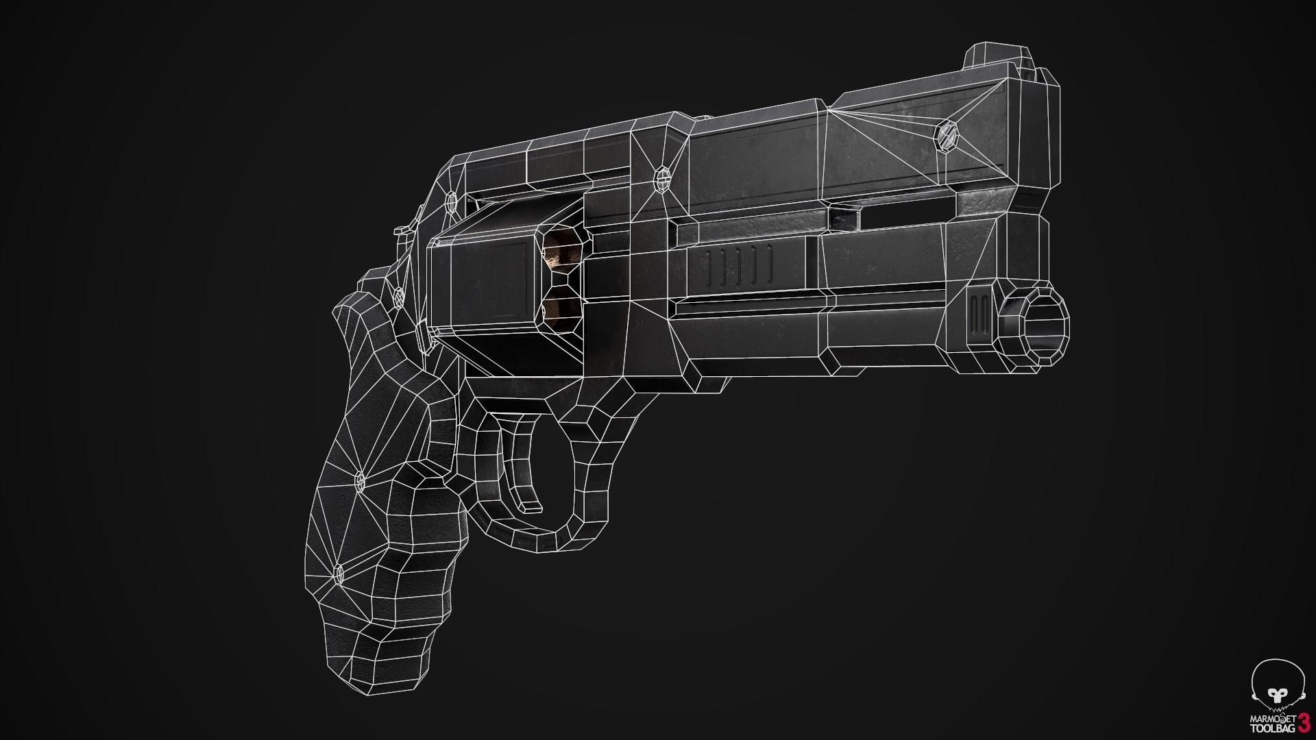 Revolver Game Ready Low-poly 3D model_7