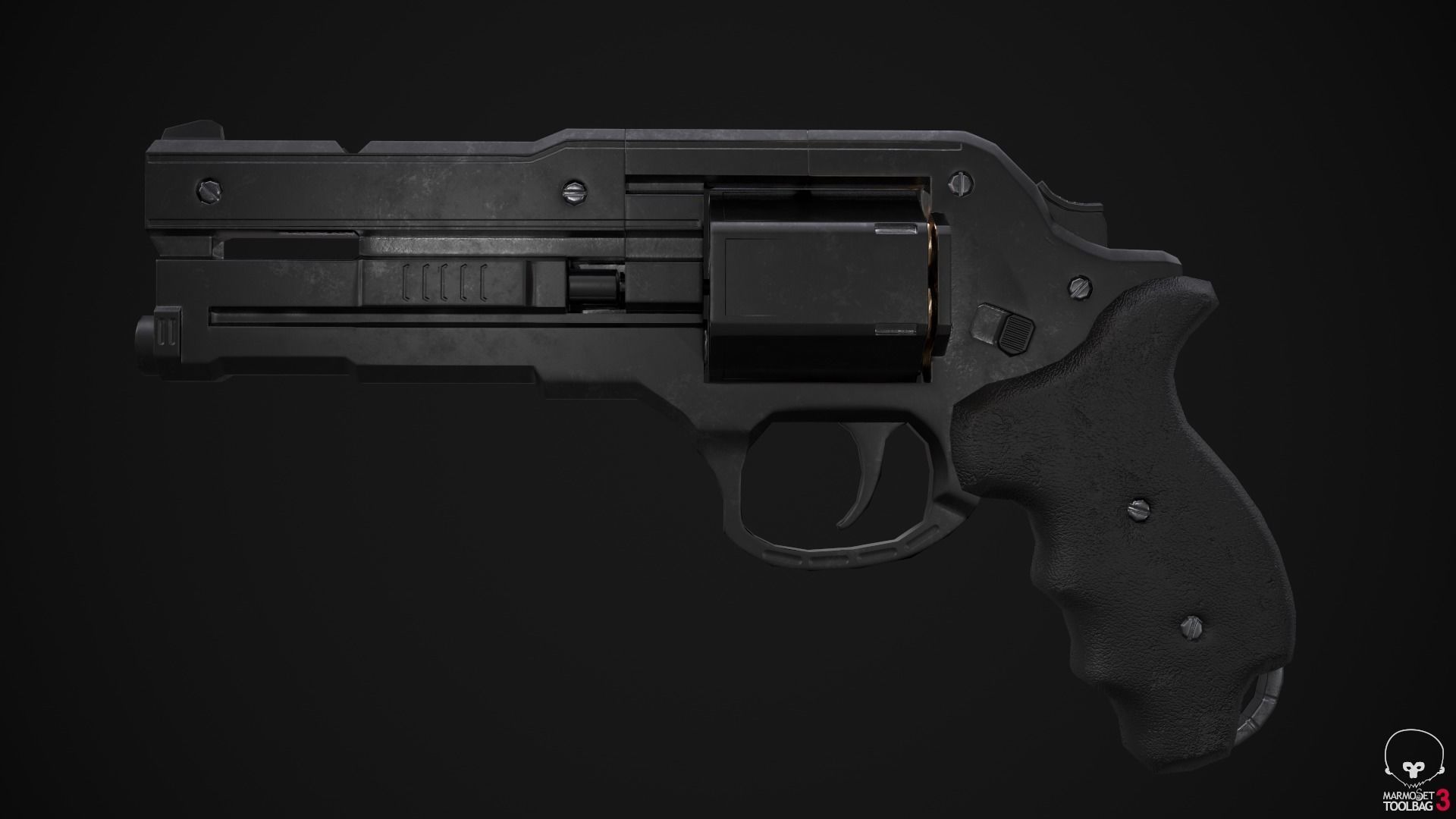 Revolver Game Ready Low-poly 3D model_2