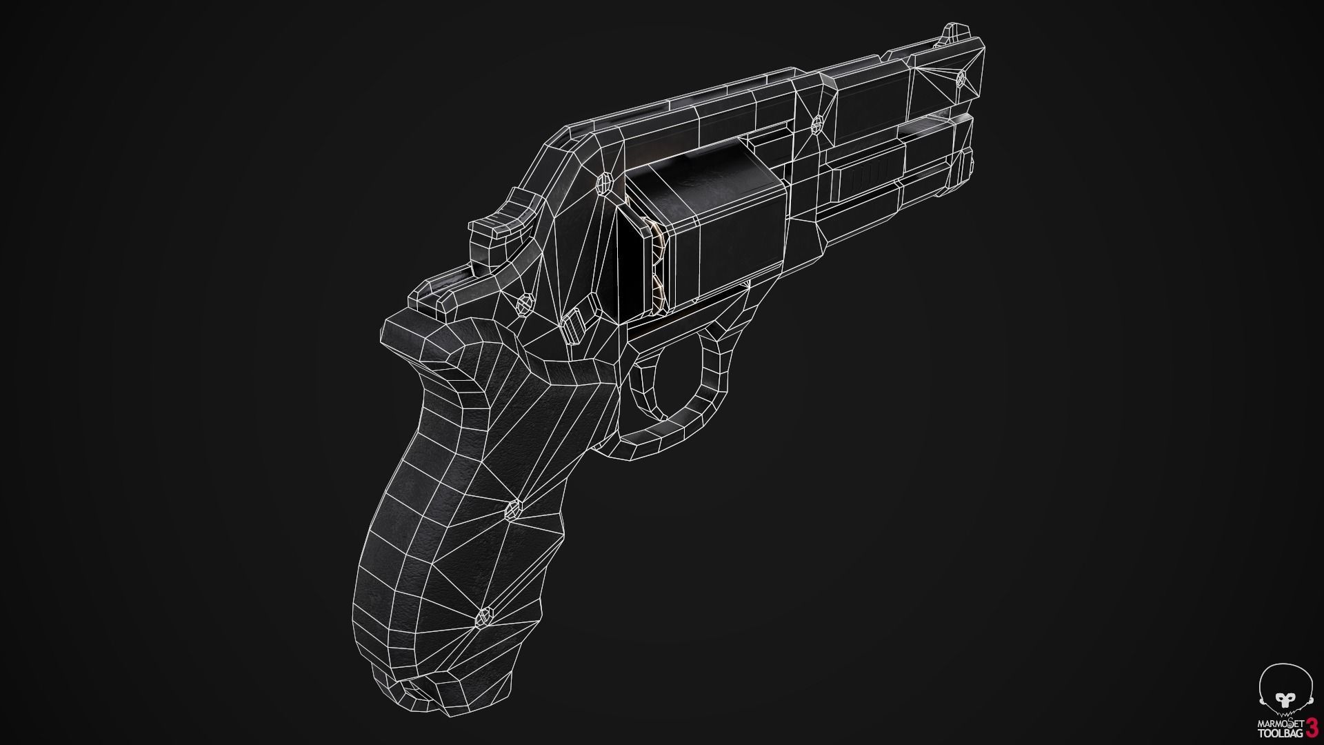 Revolver Game Ready Low-poly 3D model_8
