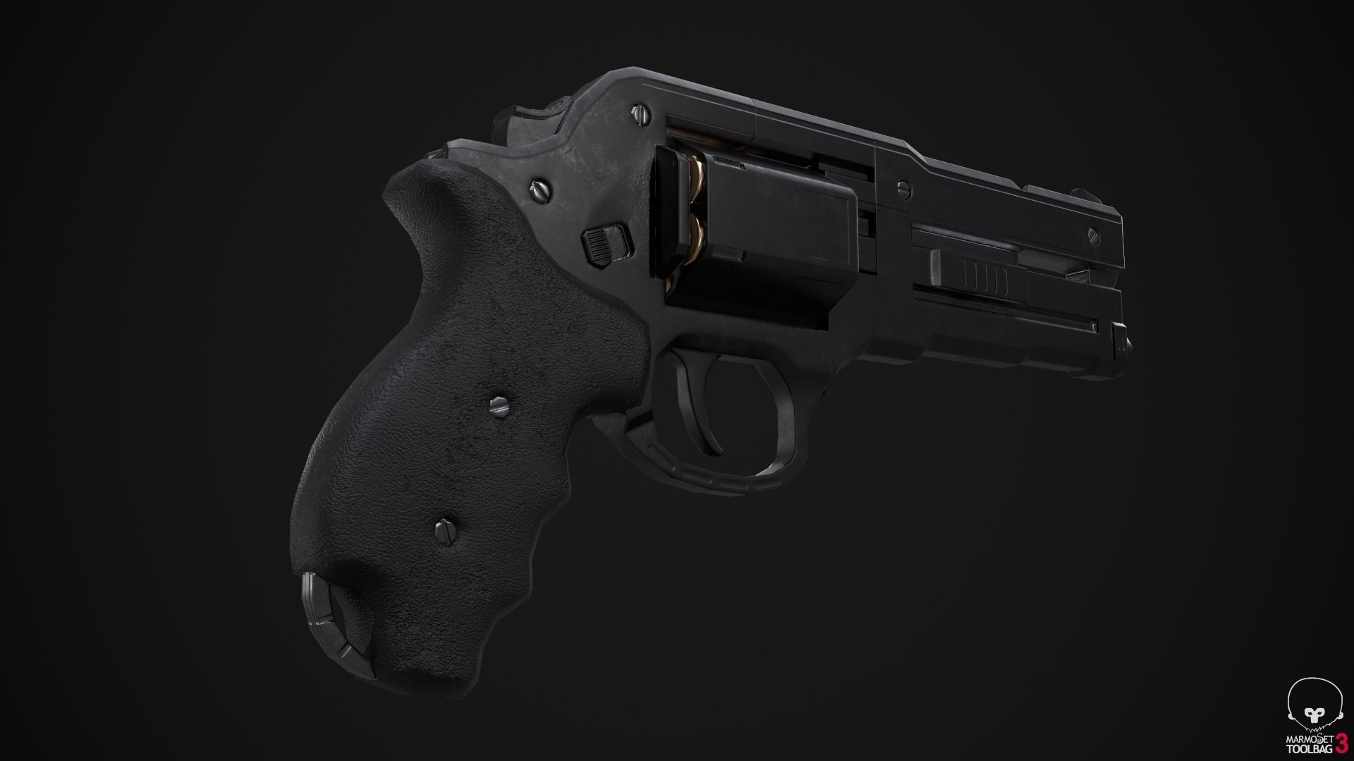Revolver Game Ready Low-poly 3D model_3