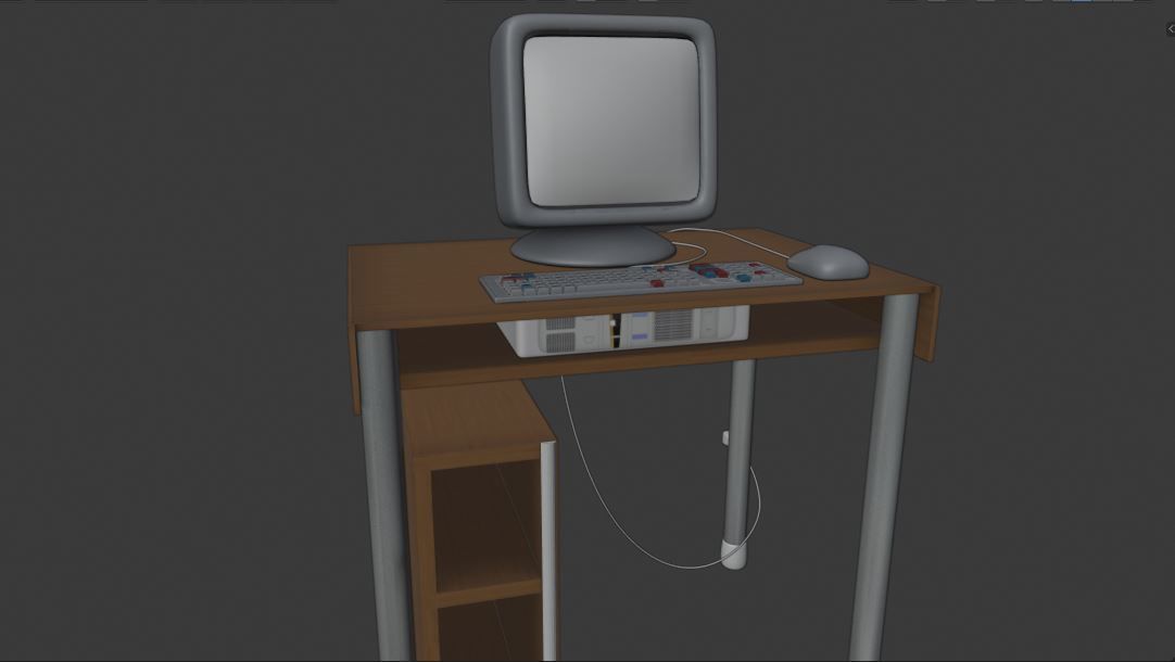 CARTOON  COMPUTER DESKTOP Low-poly 3D model_3