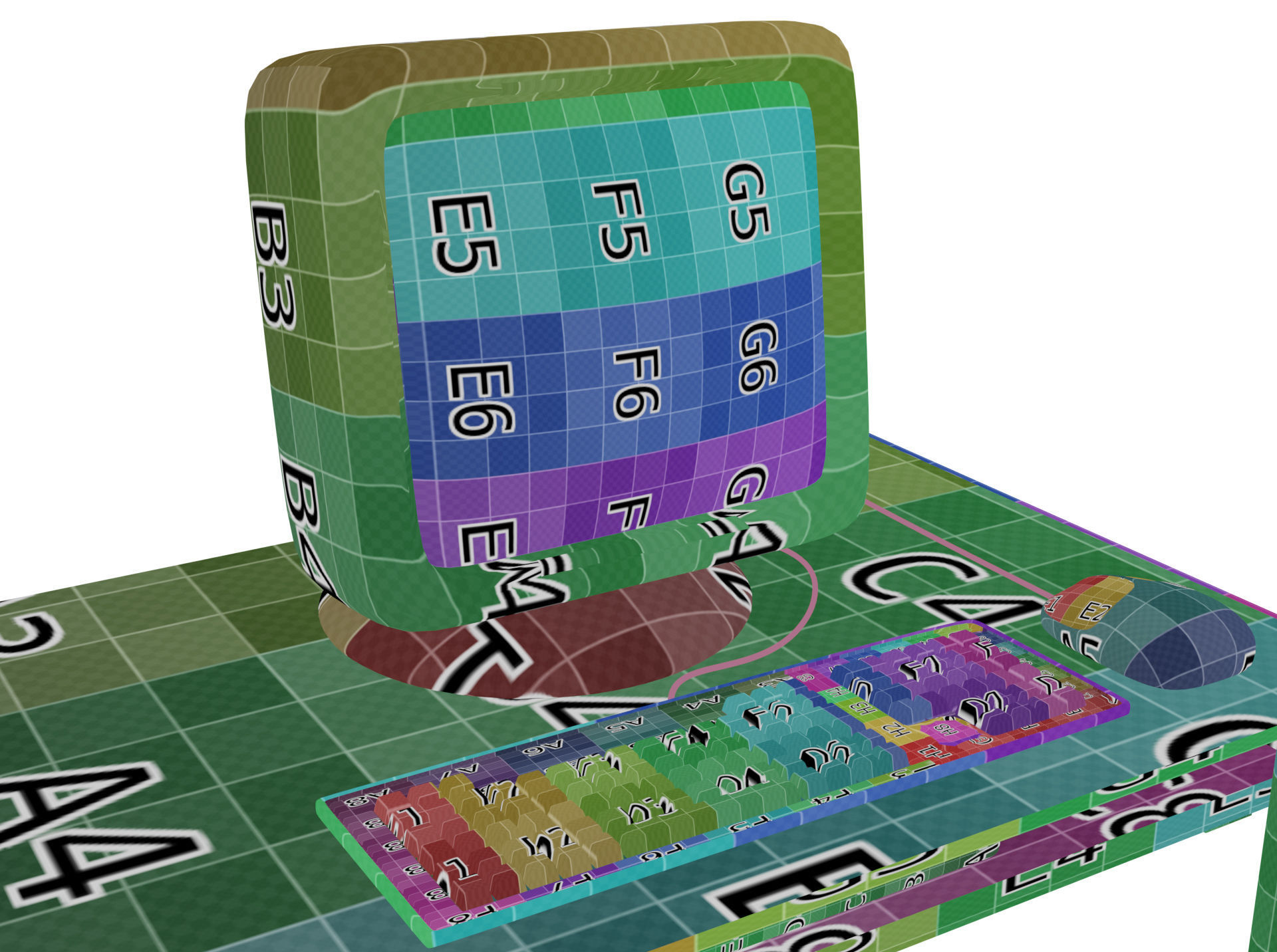 CARTOON  COMPUTER DESKTOP Low-poly 3D model_5