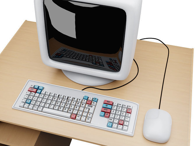 CARTOON  COMPUTER DESKTOP Low-poly 3D model