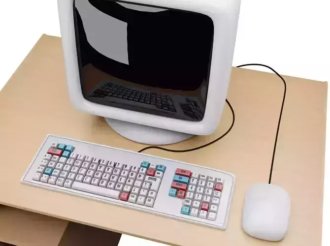 CARTOON  COMPUTER DESKTOP Low-poly 3D model