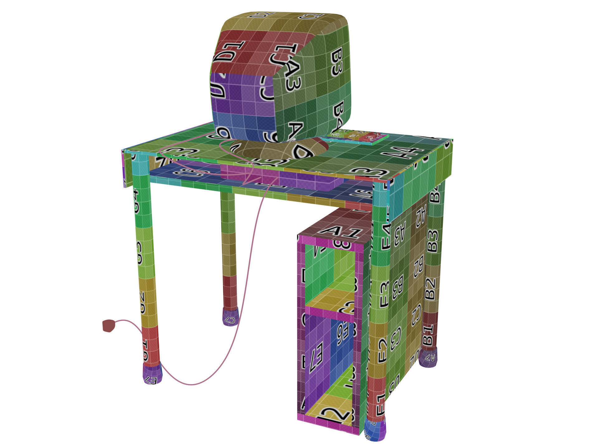 CARTOON  COMPUTER DESKTOP Low-poly 3D model_12