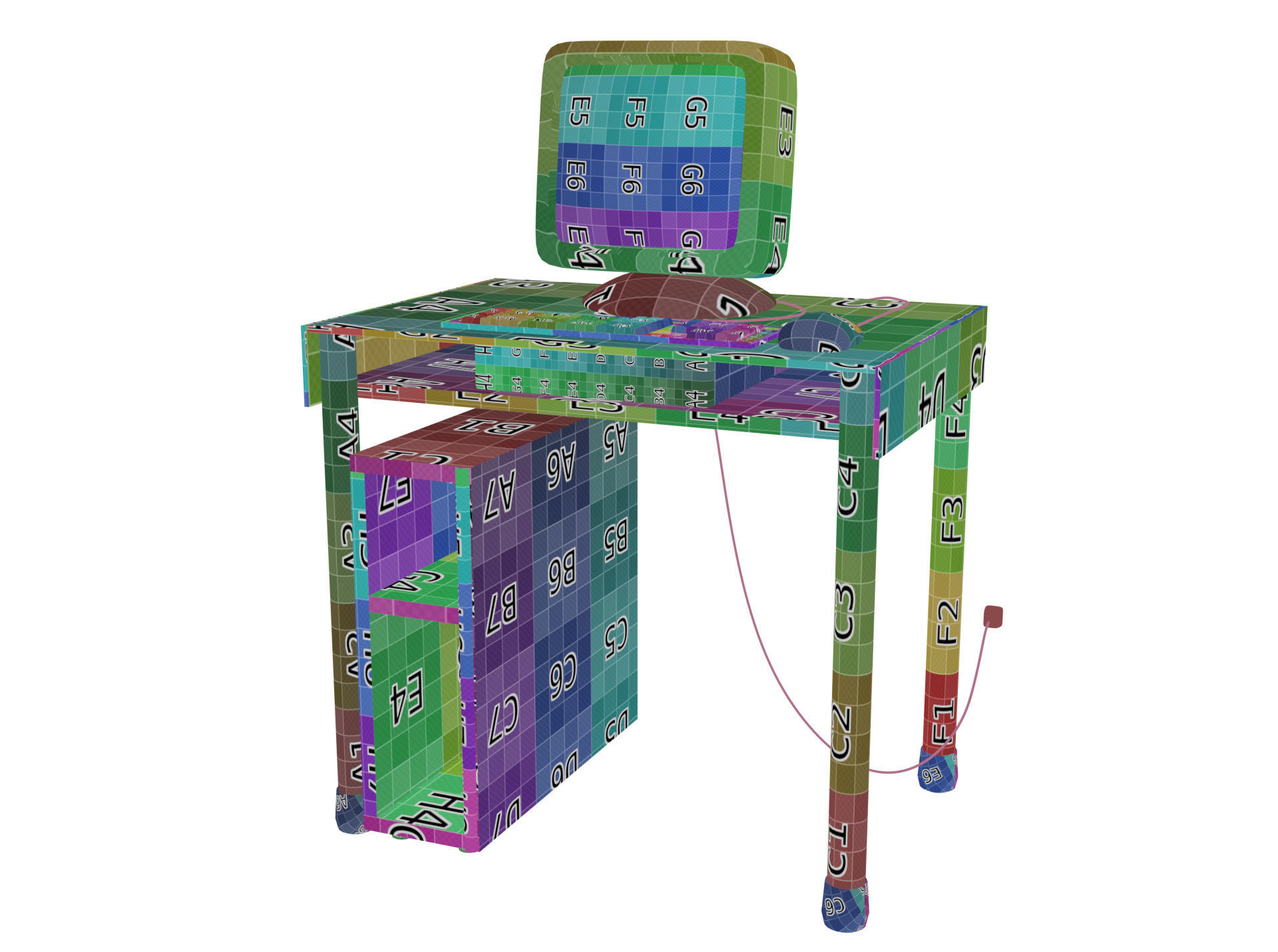 CARTOON  COMPUTER DESKTOP Low-poly 3D model_8