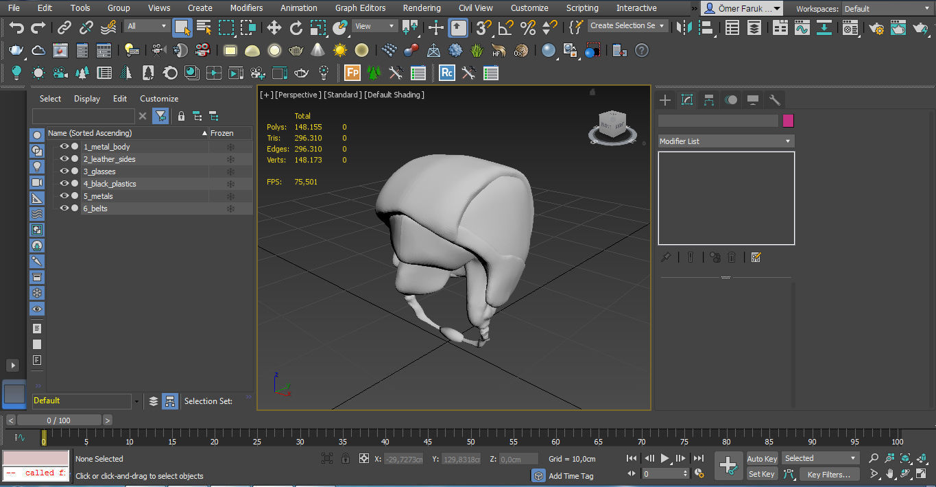basic biker helmet Low-poly 3D model_25