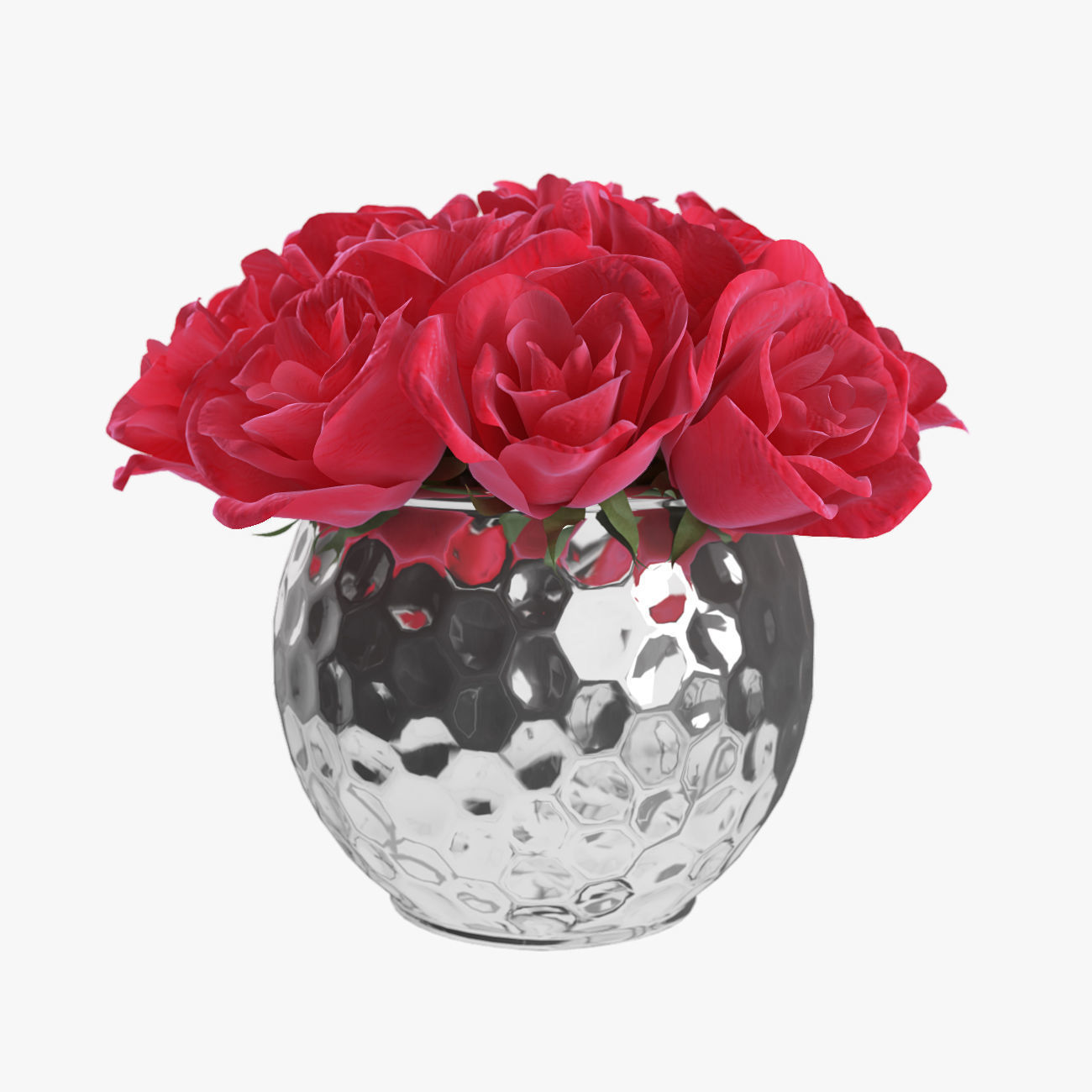 Roses in vase 2 3D model_1