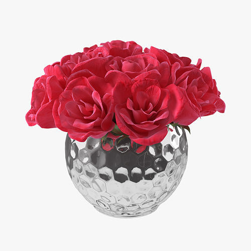 Roses in vase 2 3D model