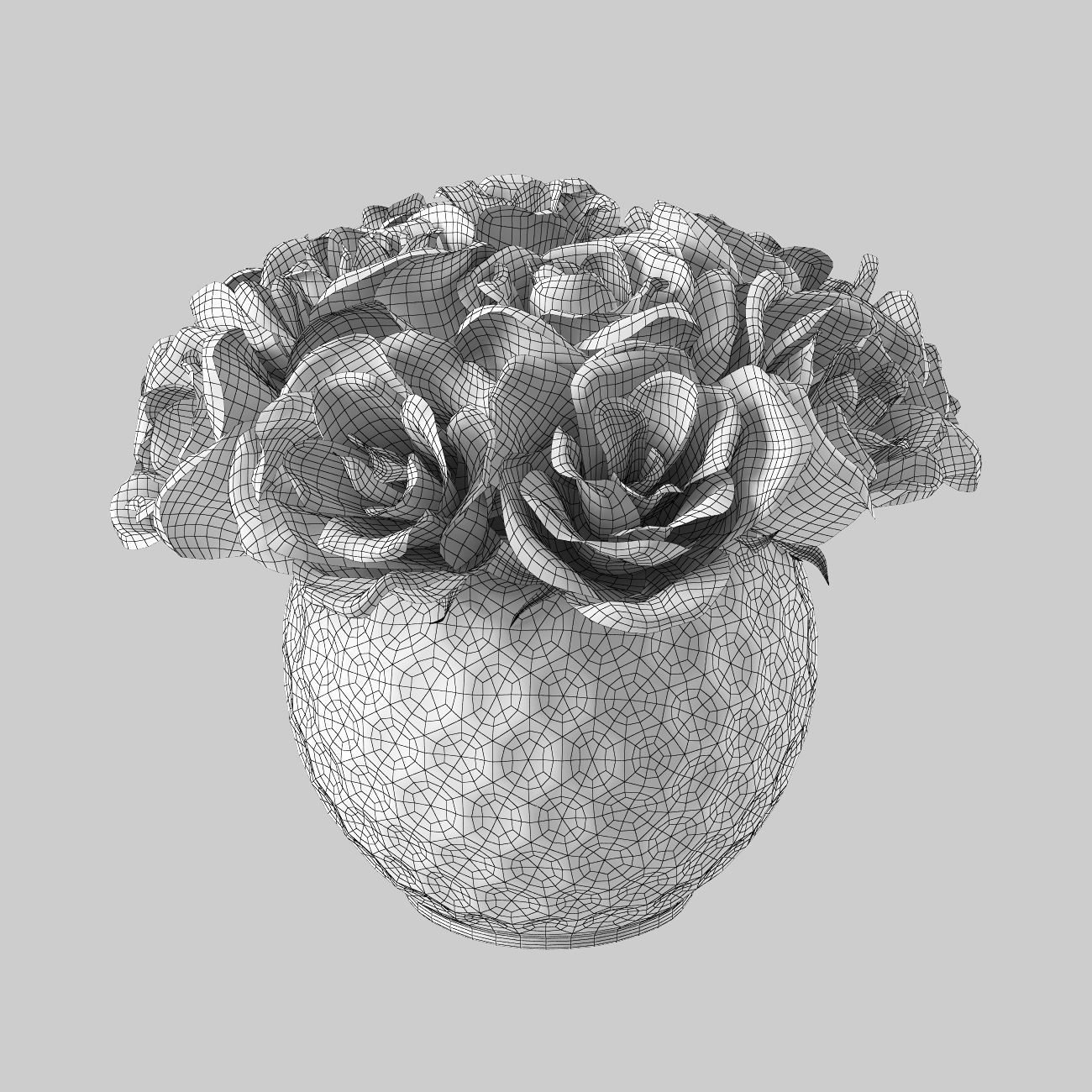 Roses in vase 2 3D model_6