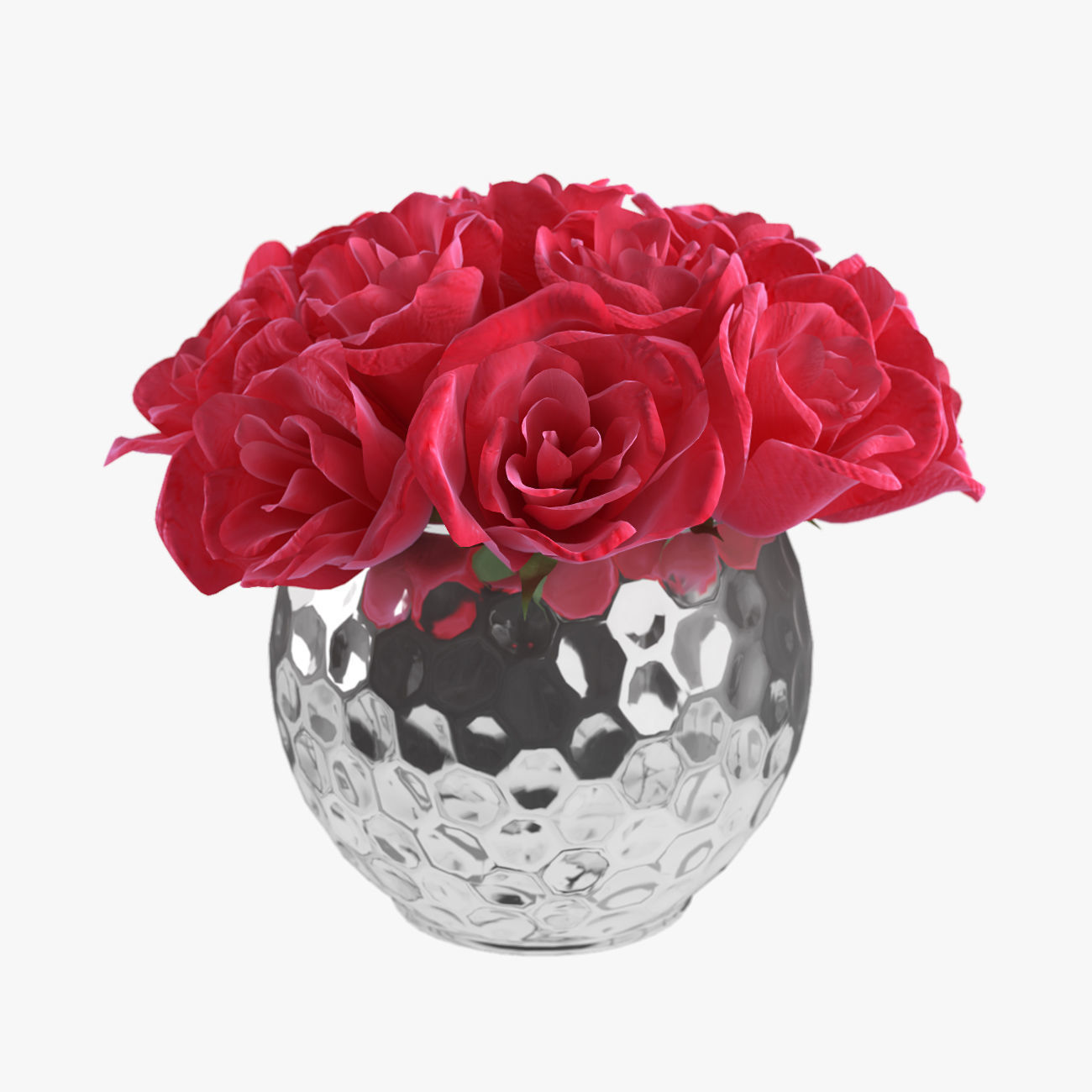 Roses in vase 2 3D model_3