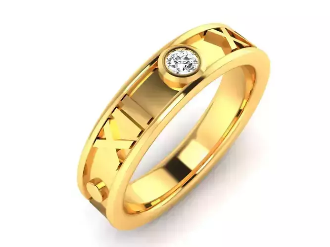 Women Band Ring 3dm render detail