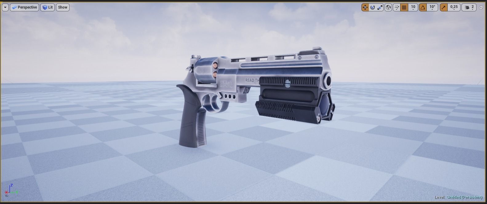 Automatic revolver Low-poly 3D model_8