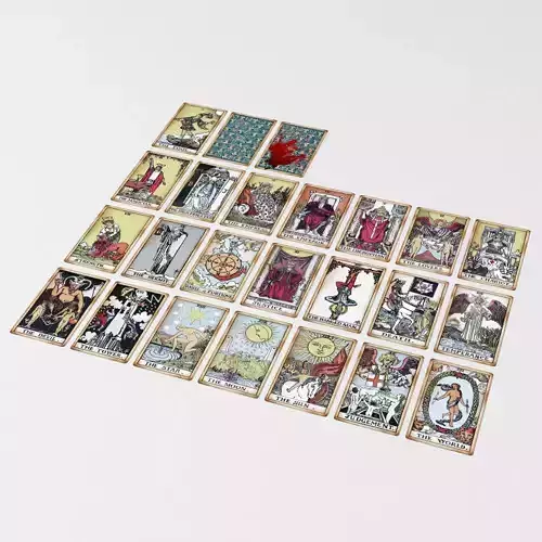 Old Tarot Cards - Major Arcana - Tinted Low-poly 3D model