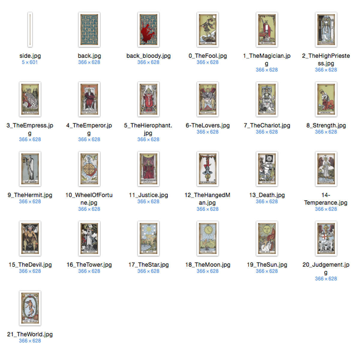 Old Tarot Cards - Major Arcana - Tinted Low-poly 3D model_7