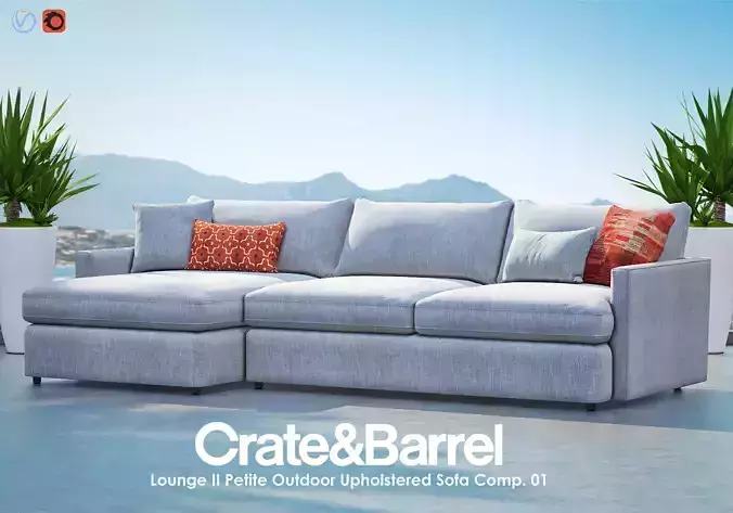 LOUNGE II PETITE Outdoor Upholstered Sofa Composition I