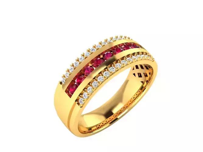 Women Band Ring 3dm render detail