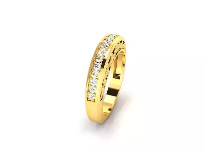 Women Band Ring 3dm render detail