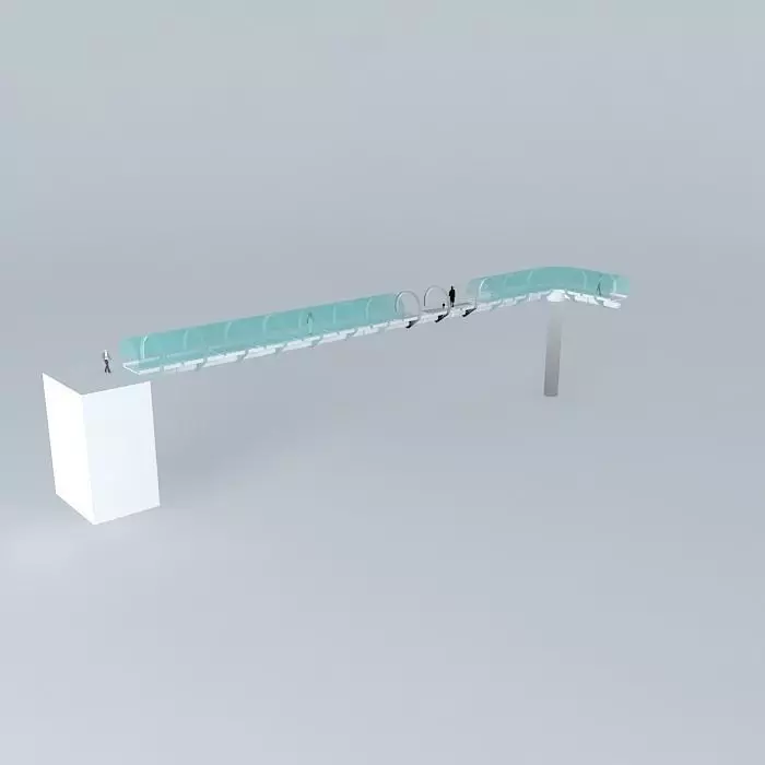 Up-way glass bench Free 3D model