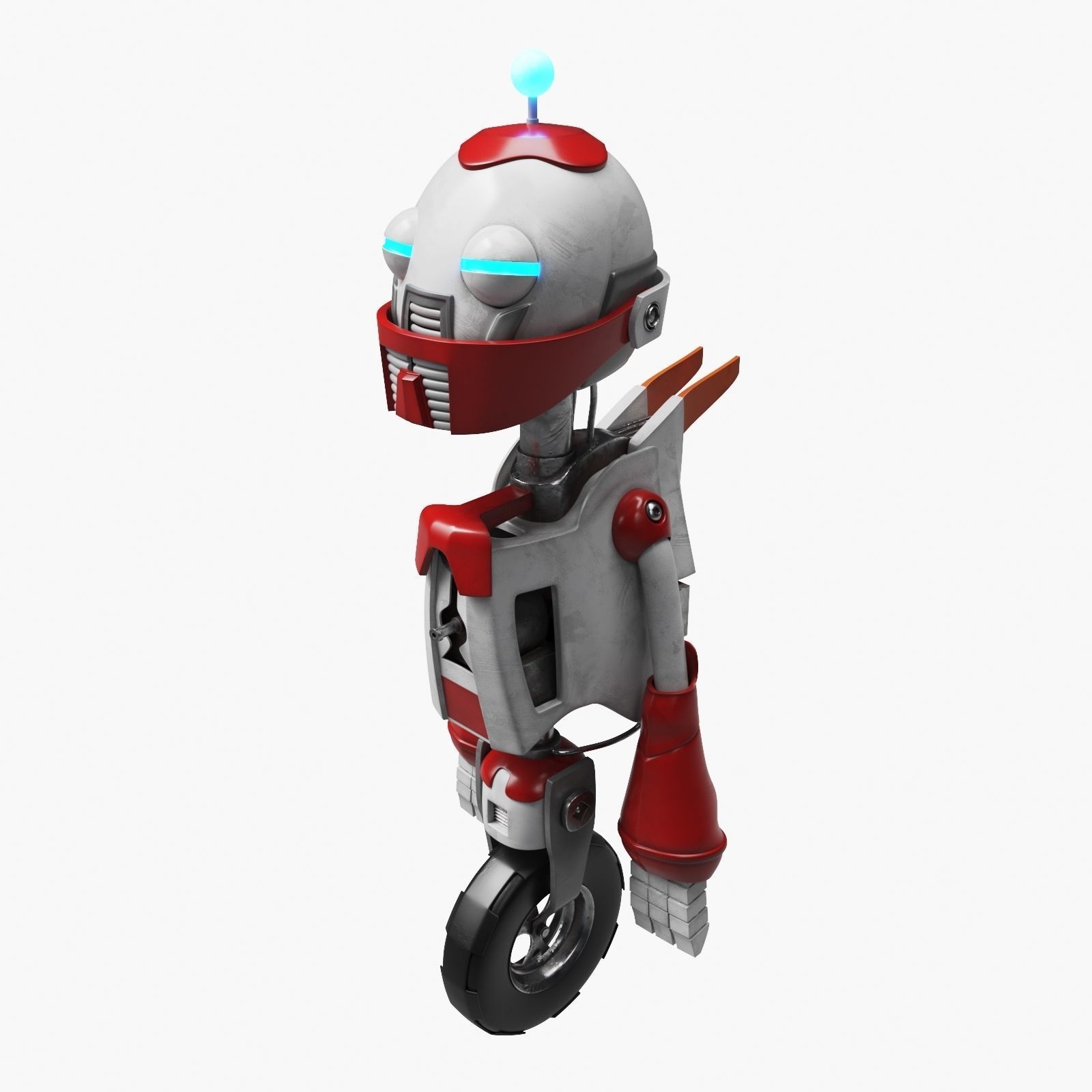 Robot on the Wheel 3D model_1