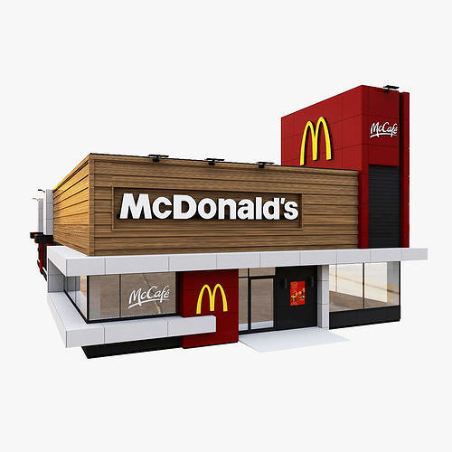 European McDonalds McCafe Restaurant 3D model