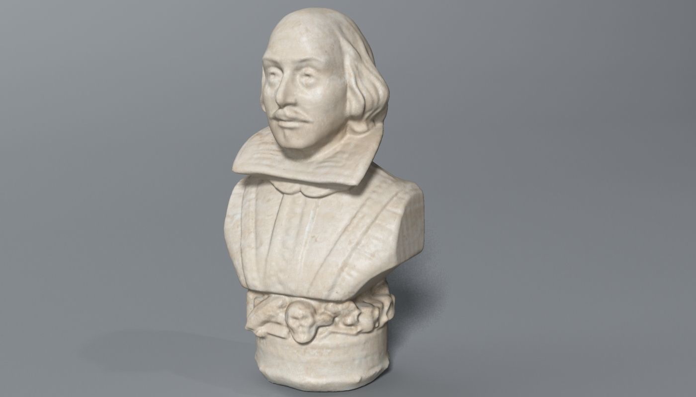 williams shakespeare Bust 3D model_4