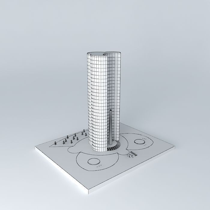 Extraordinary scrscraper Free 3D model_4