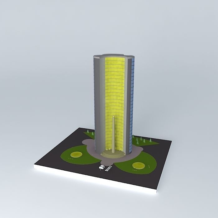 Extraordinary scrscraper Free 3D model_1